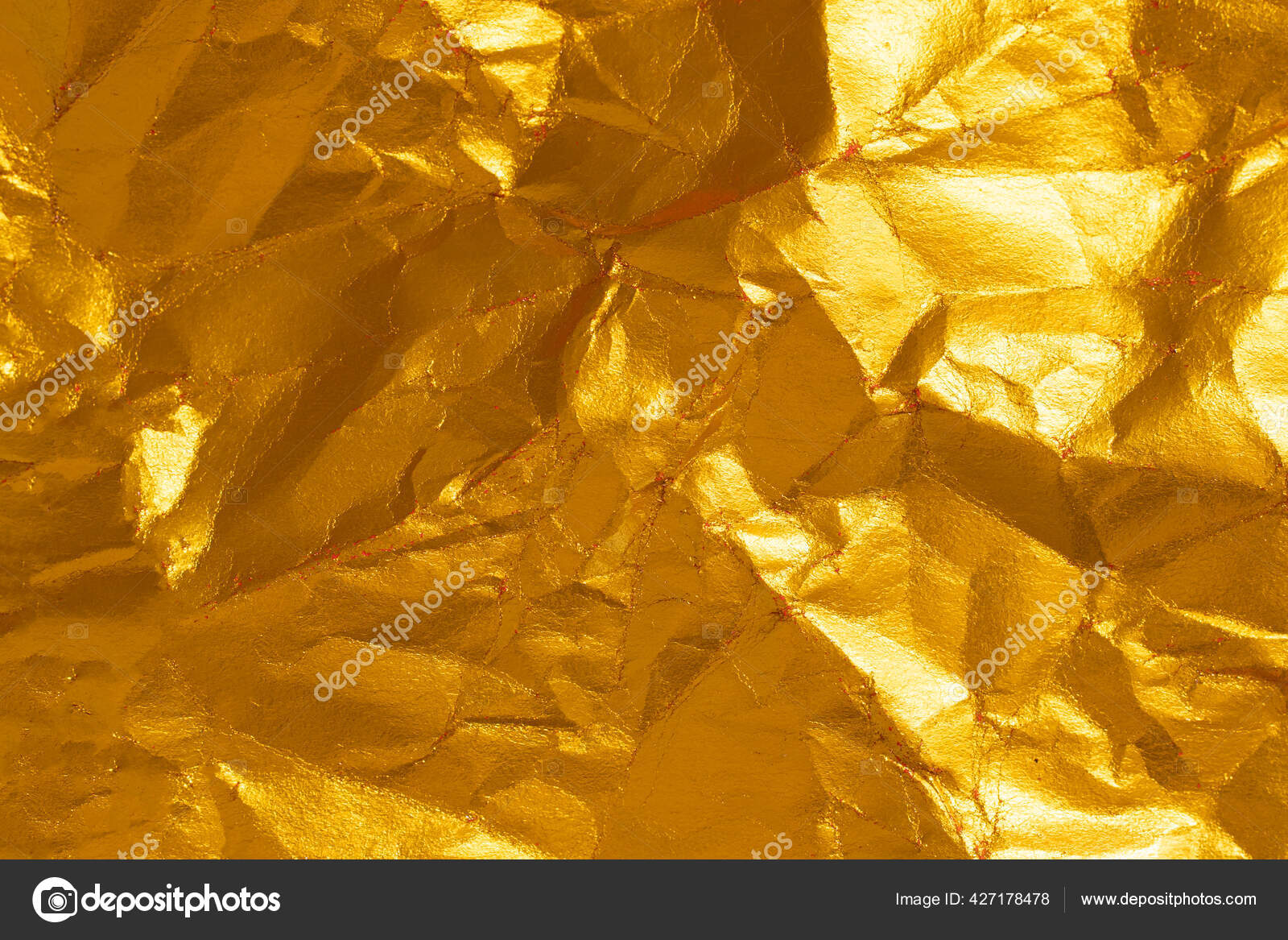 Gold Foil Paper Clumped Texture Background Shiny Luxury Foil